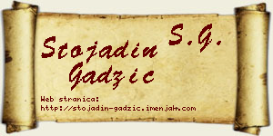 Stojadin Gadžić vizit kartica
